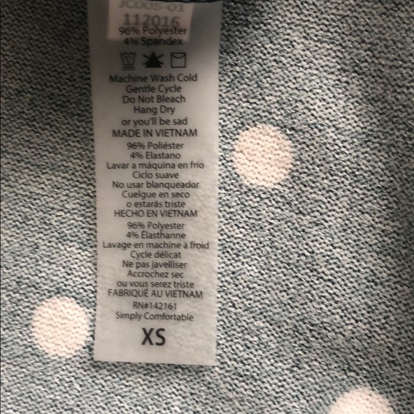 LulaRoe XS Joy Wintergreen with White Polka Dots - Picture 4 of 4